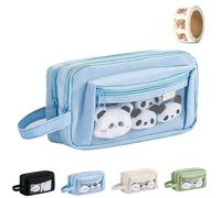 Girls Large Pencil Case Teenage, Big Capacity Pencil Case 3 Compartments, Cute Pencil Cases, Stationery Pouch for Girls (Blue 2)