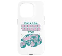 Girls Like Monster Trucks Too - Womens Girly Monster Truck Coque pour iPhone 15 Pro