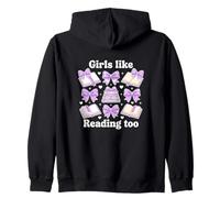 Girls Like Reading Too Bibliophile Bibliophile Library Reader Sweat à Capuche