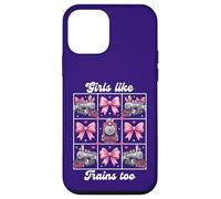 Girls Like Trains Too Cute Locomotive avec nœud Rose Coque pour iPhone 12 Mini