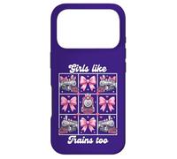 Girls Like Trains Too Cute Locomotive avec nœud Rose Coque pour iPhone 17 Pro