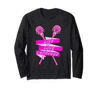 Girls Live Love Lacrosse Mom Rose LAX Classique Manche Longue