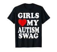 Girls Love My Autism Swag Funny Girls Heart Autism Sensibilisation à l'Autisme T-Shirt