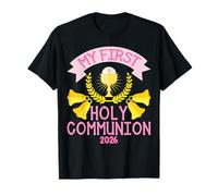 Girls My First Holy Communion 2026 Calice Eucharistie Rose T-Shirt