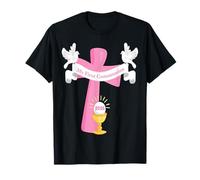 Girls My First Holy Communion 2026 Calice Eucharistie Rose T-Shirt