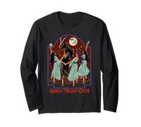 Girl's Night Out Witches Retro Vintage Funny Adult Humor Manche Longue