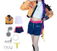 Girls Pop Singer Costume 3-14Years Stage Outfit Idol Costume, Anime Demon Cosplay Rumi Mira Zoey Superstar Costume Full Set Group Suit Halloween Party Roleplay(A,140)