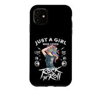Girls Rock and Roll Music Graphic Novelty Tee & Cool Designs Coque pour iPhone 11