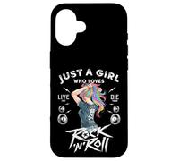 Girls Rock and Roll Music Graphic Novelty Tee & Cool Designs Coque pour iPhone 16