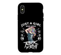 Girls Rock and Roll Music Graphic Novelty Tee & Cool Designs Coque pour iPhone X/XS