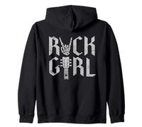Girls Rock, Rock'n Roll Girl, Rock on Skeleton, Guitare Sweat à Capuche