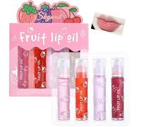 Girls Roll On Lip Gloss Set with Case, 4 Pcs Gloss à lèvres Maquillage brillant pour les lèvres pour enfants et adolescents,Saveur
