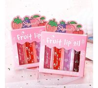 Girls Roll On Lip Gloss Set With Case, 4 Pcs Gloss À Lèvres Maquillage Brillant Pour Les Lèvres Pour Enfants Et Adolescents,Saveurs Fruitées,Convient Aux Enfants,Cadeau De Fête,Meilleurs Amis