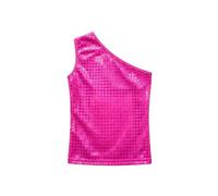 Girls Sequin Plaid Shiny Shoulder Tank Performance Shirt (15-18 Years)