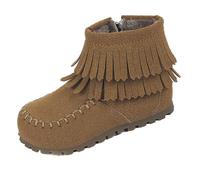 Girls Shoes Fashion Solid Color Short Boots Non Slip Breathable Women Boots chaussons garçon (Brown, 26 Toddler)