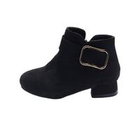 Girls Shoes Fashion Solid Color Short Boots Non Slip Breathable Women Boots pantoufles lapin (Black, 32 Big Kids)