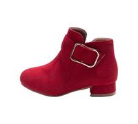 Girls Shoes Fashion Solid Color Short Boots Non Slip Breathable Women Boots pantoufles lapin (Red, 33.5 Big Kids)