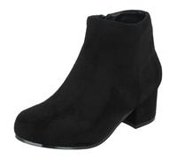 Girls Spot On Bottines Chevilles à Talons Bloc, Zip, Noir/Leopard