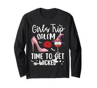 Girls Trip Salem Time to Get Wicked Halloween Group Matching Manche Longue