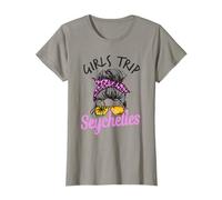 Girls Trip Seychelles Messy Bun Vacation Crew T-Shirt