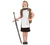 Girls Viking Costume Childrens Historical Norse Warrior Medieval Outfit - X-Large
