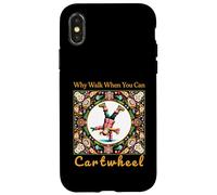 Girls Why Walk When You Can Cartwheel Christmas Cartwheeling Coque pour iPhone X/XS