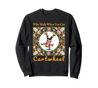 Girls Why Walk When You Can Cartwheel Christmas Cartwheeling Sweatshirt