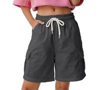 Girl's Wide Leg Shorts Cargo Casual Shorts Elastic Summer Bottoms with Pockets 5 16 Years Plage ou Ville