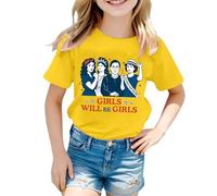 Girls Will BE Girls T-Shirt Imprimé Manches Courtes Col Rond (1J 13J), jaune, 8-9 ans