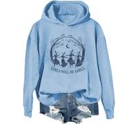 Girls Will Be Girls Witch Sweat à capuche sorcière Halloween pour femme, bleu ciel, 3XL