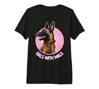Girls with Mals Belge Malinois Lover T-Shirt Haut de Gamme