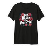 Girls Womens Bookish Valentines Day Mr Darcy is My Valentine T-Shirt Haut de Gamme