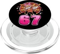 Girls Womens Thanksgiving 67 Six Seven Meme Pink Bow Turkey PopSockets PopGrip pour MagSafe