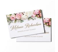 GIRLSIGHT Carte de Visite Planification de Mariages et Événements - Design Floral Élégant, Parfaite pour Organisateurs de Mariages et Planificateurs d'Événements
