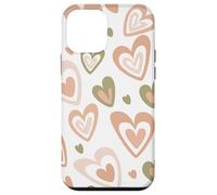 Girly Coquette Cute Pink Heart Sage Green Hearts Valentines Coque pour iPhone 12 Mini