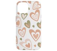 Girly Coquette Cute Pink Heart Sage Green Hearts Valentines Coque pour iPhone 14