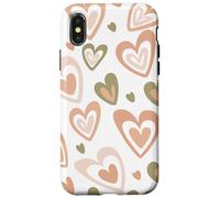 Girly Coquette Cute Pink Heart Sage Green Hearts Valentines Coque pour iPhone X/XS