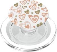 Girly Coquette Cute Pink Heart Sage Green Hearts Valentines PopSockets PopGrip pour MagSafe
