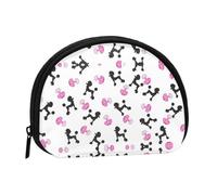 Girly Mini porte-monnaie avec fermeture éclair et bouteille de parfum rose et imprimé caniche - Petit portefeuille pour homme et femme - Organiseur compact d'argent de voyage, Noir , Taille unique