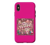Girly She's from Texas I Can Tell Rose Léopard Floral Coque pour iPhone X/XS