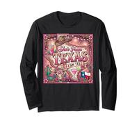 Girly She's from Texas I Can Tell Rose Léopard Floral Manche Longue