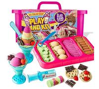 GirlZone Cadeau Fille Kit de Sable pour Enfants - Glacerie de Sable Toutes les Couleurs - Ice Cream Shop Play Sand for Kids - Super Kit Complet Loisir Créatif Cadeaux d'Anniversaire