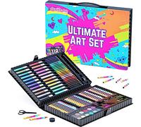 GirlZone Cadeau Fille - Malette Dessin pour Enfants - KIT D’Art - Cadeaux d'Anniversaire de Loisir Créatif pour Filles - 118 pièces, Fournitures Scolaires: Stylos, Crayons, Pastels