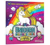 GirlZone Livre de coloriage licorne pour filles - Livre pour enfants avec 102 motifs de licornes, animaux marins et fées - Activité d'art et d'artisanat (21 x 1,2 cm)