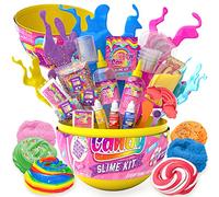 GirlZone Rainbow Candy Kit de slime - Moyen, arc-en-ciel - Kit de pâte gluante en forme d'œuf et mousse nuage à faire soi-même - Jouet sensoriel et jeu de bonbons pour enfants à partir de 7 ans