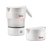 Girmi BL03 Bouilloire pliable de voyage, carafe en silicone, capacité 0,6 litre, 600 W, peu encombrant, sans BPA, arrêt automatique, câble amovible, blanc