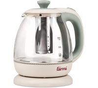 Girmi Bouilloire + Théière Aux Herbes Bl41 dans Verre 1100 W, Sans Fil 1 Litre, Vert L'eau