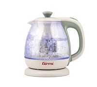 Girmi Bouilloire + Théière Aux Herbes Bl41 dans Verre 1100 W, Sans Fil 1 Litre, Vert L'eau
