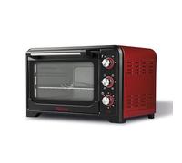 Girmi FE30 Four électrique, 1600 W, Ventilation, Lumière intérieure, Grille inox, Fonctions de cuisson, Base, Grill, Combiné, Accessoires inclus, Noir/Rouge