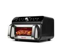 Girmi FG77 Ecofrit Grill Friteuse et Gril à air, 10 Litres, 2000 W, 50-230°C, Écran numérique, Fonction Barbecue sans fumée, Accessoires antiadhésifs, Double résistance, Noir/Inox